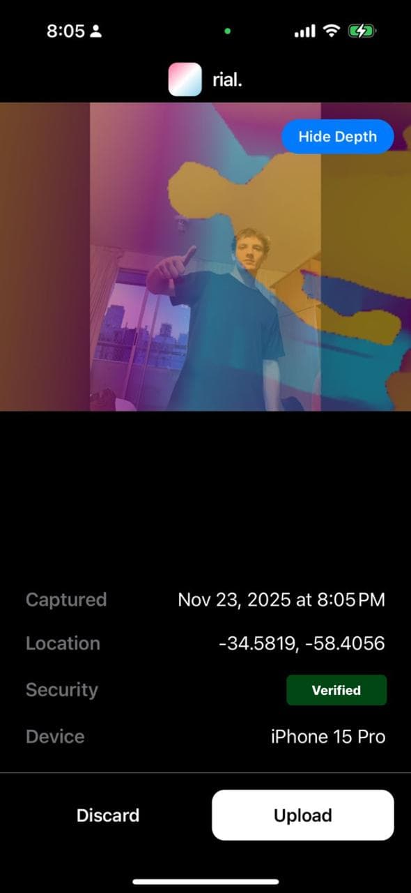 Verified photo example